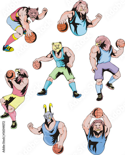 Vector: Sport mascots - basketball Sport mascots - basketball