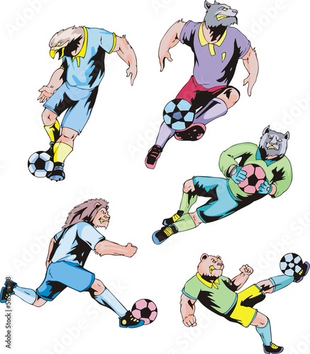 Vector: Sport mascots - soccer Sport mascots - soccer