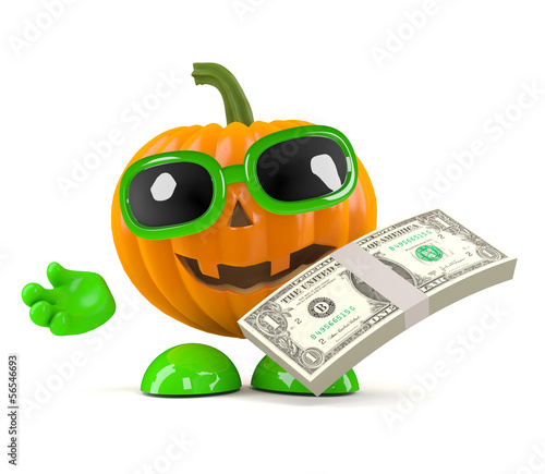 Illustration: Pumpkin spends his dollars Pumpkin spends his dollars