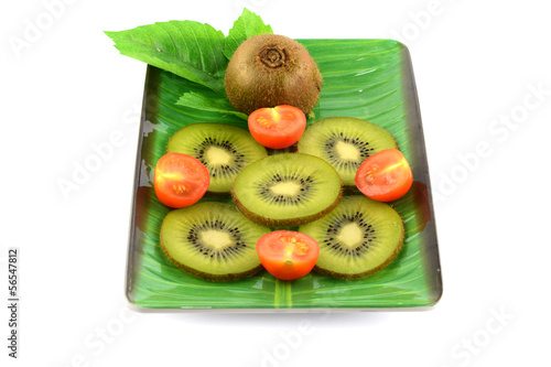 Photo: kiwi slice on white kiwi slice on white