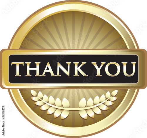Illustration: Thank You Gold Vintage label Thank You Gold Vintage label