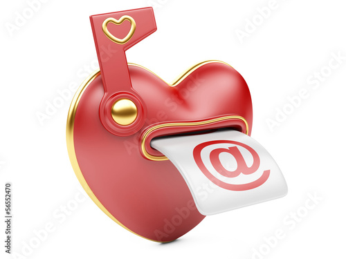 Illustration: Red love mailbox. Red love mailbox.