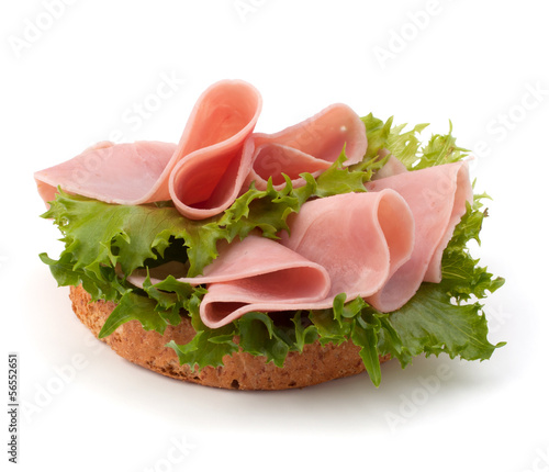 Photo: healthy sandwich with vegetable and smoked ham healthy sandwich with vegetable and smoked ham