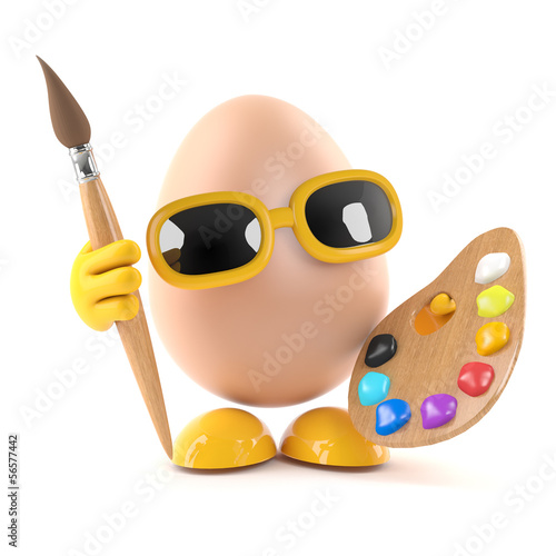 Illustration: Egg man paints a picture Egg man paints a picture