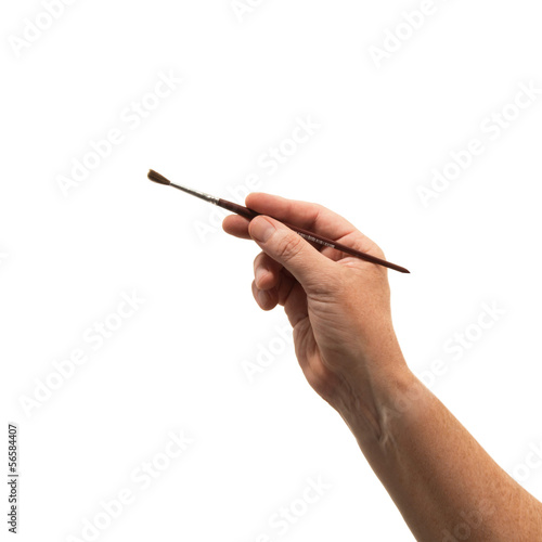 Photo: mano con pennello mano con pennello