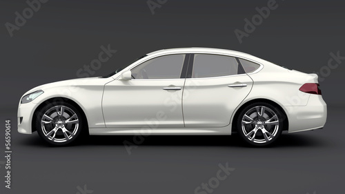 Illustration: Limousine Seitenansicht weiß Limousine Seitenansicht weiß