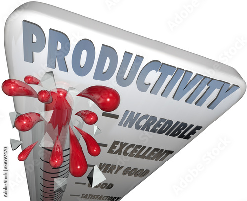 Illustration: Productivity Thermometer Maximum Efficiency Production Productivity Thermometer Maximum Efficiency Production
