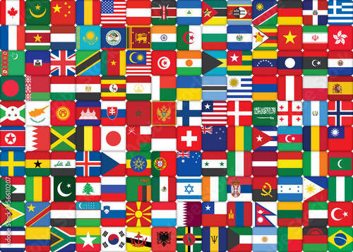 Illustration: background made of world flags icons background made of world flags icons