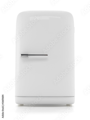 Illustration: Retro refrigerator isolated on white background. Vintage fridge Retro refrigerator isolated on white background. Vintage fridge