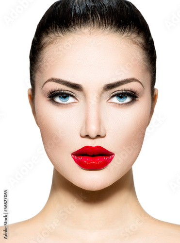 Photo: Beauty Portrait. Professional Makeup for Brunette with Blue eyes Beauty Portrait. Professional Makeup for Brunette with Blue eyes