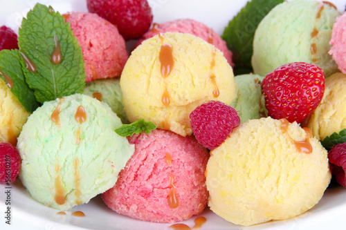Photo: Delicious ice cream closeup Delicious ice cream closeup