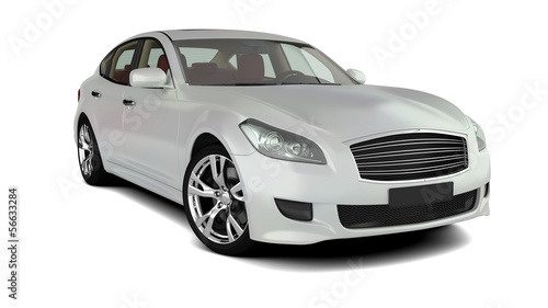 Illustration: Limousine weiß freigestellt Limousine weiß freigestellt