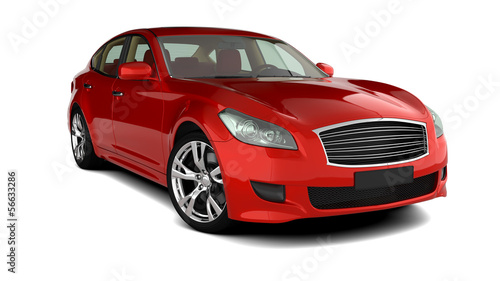Illustration: Limousine rot freigestellt Limousine rot freigestellt