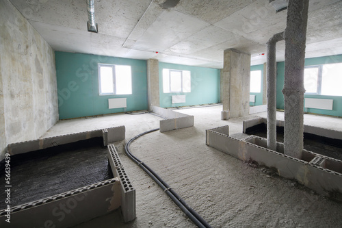 Photo: Apartment in building under construction without finishing Apartment in building under construction without finishing