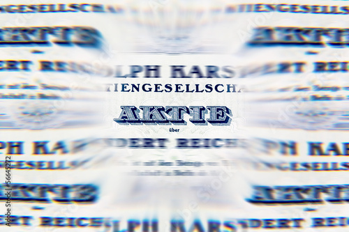 Photo: Aktien, historisches Wertpapier Aktien, historisches Wertpapier
