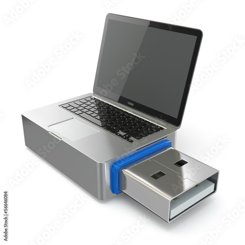 Illustration: USB disk system recovery. Concept image. USB disk system recovery. Concept image.