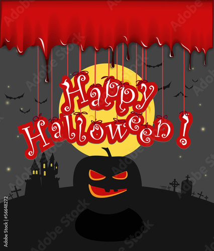 Vector: Dark sillhouettes. Happy Halloween illustration Dark sillhouettes. Happy Halloween illustration