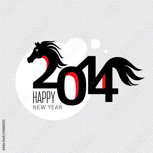 Vector: Year of the horse card Year of the horse card