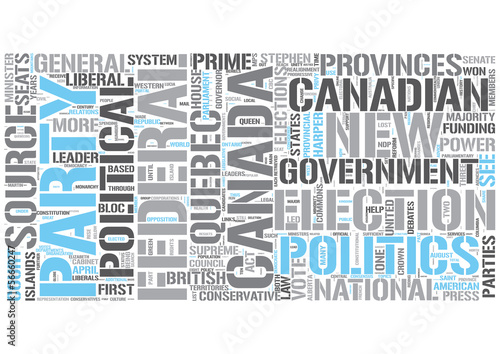 Vector: Canadian politics Word Cloud Concept Canadian politics Word Cloud Concept