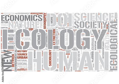 Vector: Human ecology Word Cloud Concept Human ecology Word Cloud Concept