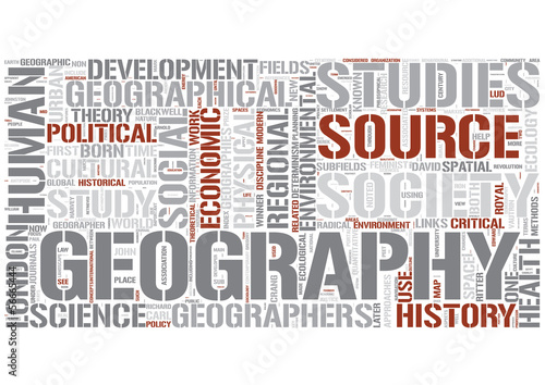 Vector: Human geography Word Cloud Concept Human geography Word Cloud Concept