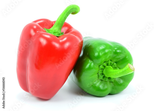 Photo: Isolated Red and Green Pepper Isolated Red and Green Pepper