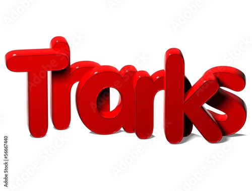 Illustration: 3D Red Word Thanks on white background 3D Red Word Thanks on white background
