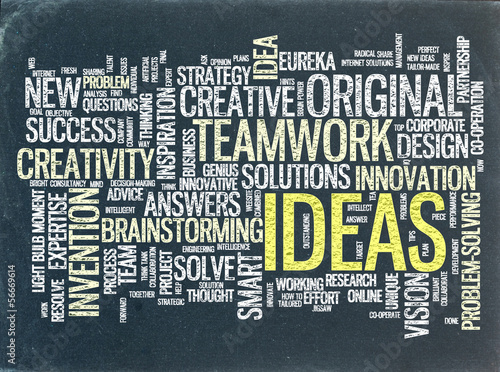 Illustration: "IDEAS" Tag Cloud (innovation solutions problem solving smart) "IDEAS" Tag Cloud (innovation solutions problem solving smart)