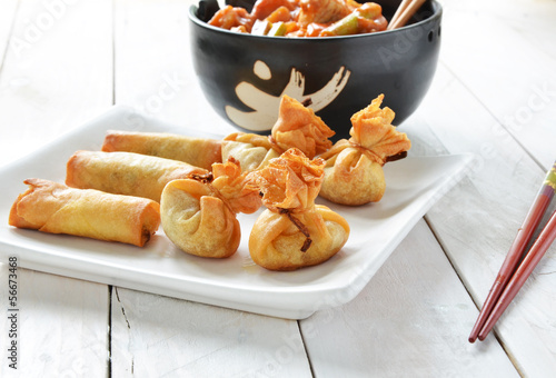 Photo: Wontons and Spring Rolls Wontons and Spring Rolls
