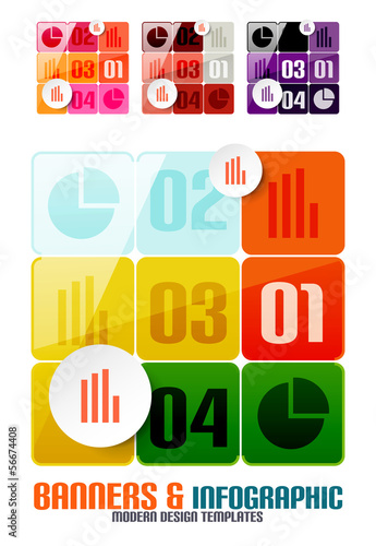 Vector: Set of modern geometrical banners and infographics Set of modern geometrical banners and infographics