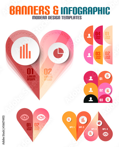Vector: Set of modern geometrical banners and infographics Set of modern geometrical banners and infographics