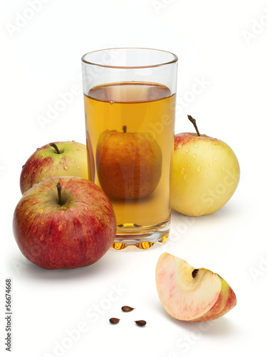 Photo: Apple juice and apples Apple juice and apples