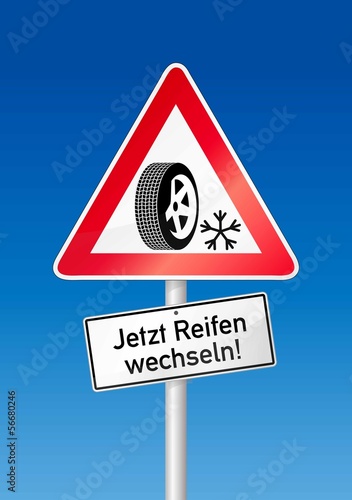 Vector: Jetzt Reifen wechseln! Jetzt Reifen wechseln!