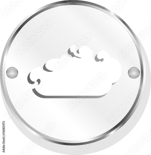 Illustration: brushed metal cloud round button brushed metal cloud round button