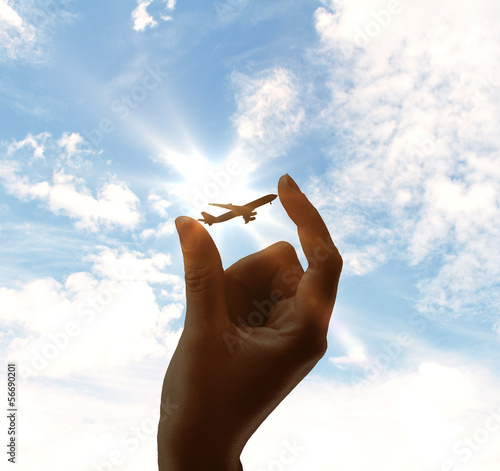 Photo: airplane in hand airplane in hand
