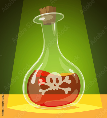 Vector: Poisonous potion. Vector illustration. Poisonous potion. Vector illustration.