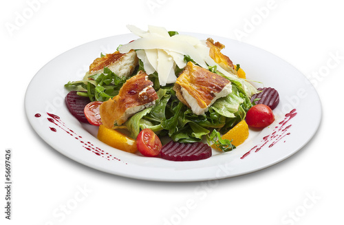 Photo: Salad with breaded cheese,cherry tomato, lettuce Salad with breaded cheese,cherry tomato, lettuce