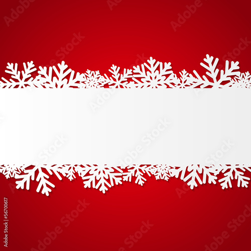 Vector: Red Christmas background with paper snowflakes Red Christmas background with paper snowflakes