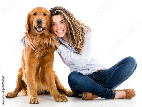 Photo: Happy woman with a dog Happy woman with a dog