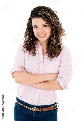 Photo: Casual woman with arms crossed Casual woman with arms crossed