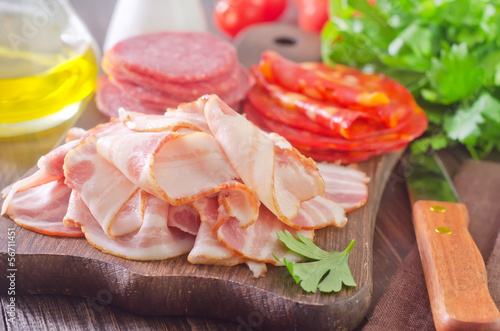 Photo: salami and bacon salami and bacon