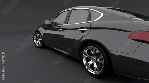 Illustration: Limousine rot Rueckansicht Limousine rot Rueckansicht