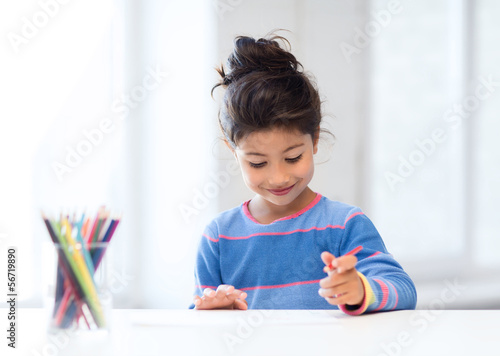 Photo: little girl drawing little girl drawing