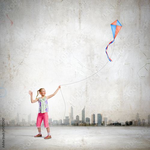 Photo: Girl with kite Girl with kite
