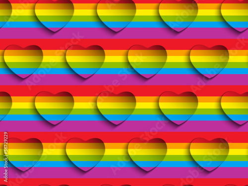 Vector: Valentine Day Gay Heart Seamless Pattern Background Valentine Day Gay Heart Seamless Pattern Background