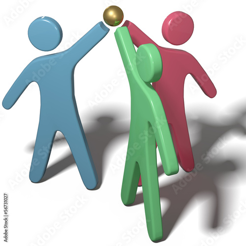 Illustration: People collaborate join hands teamwork People collaborate join hands teamwork