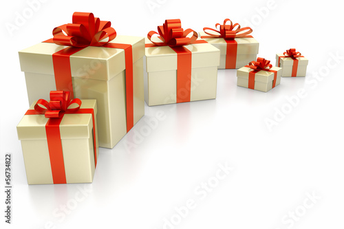 Illustration: gift boxes red gift boxes red