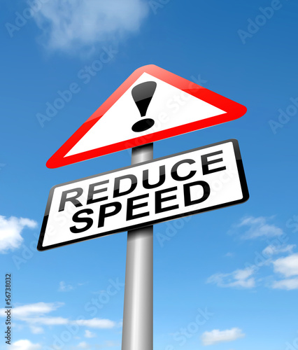 Illustration: Reduce speed concept. Reduce speed concept.