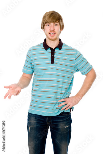 Photo: Young man talking and gesturing Young man talking and gesturing