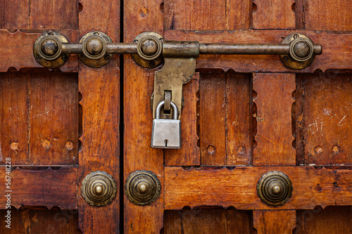 Photo: Latch with padlock on door Latch with padlock on door